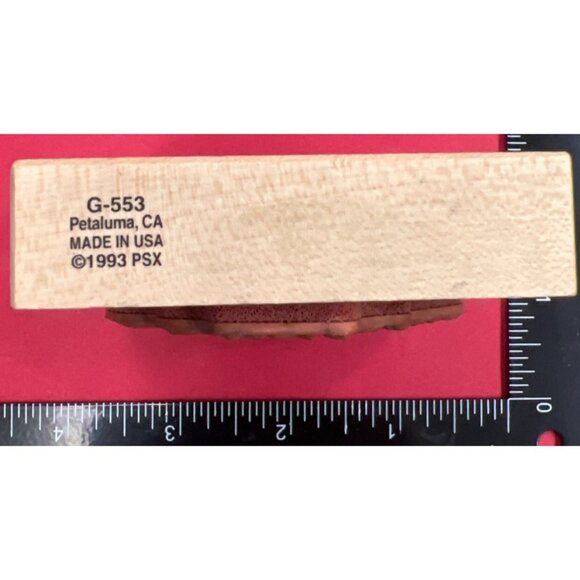 Vintage Wood Mounted Rubber Stamp Heart Floral Design PSX 1993 G-553 - Picture 3 of 4